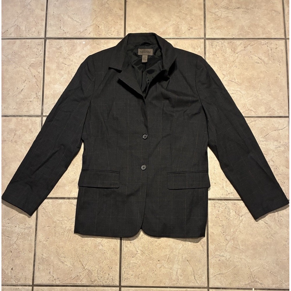 John Paul Richard Uniform Blazer Jacket 10 Womens Black 100% Wool Coat Button